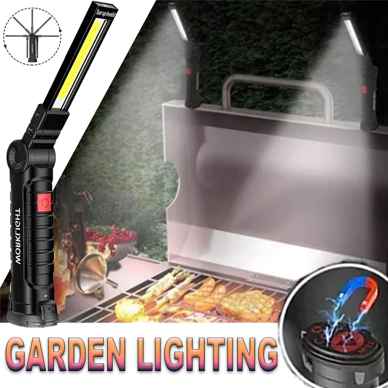 Outdoor Lighting House - Portable LED Flashlight with Magnetic Hook