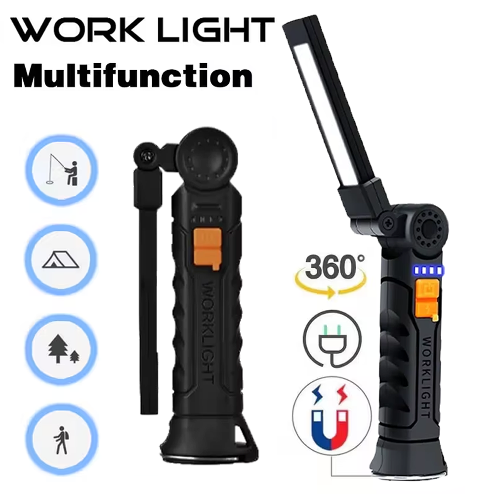 Outdoor Lighting House - Portable COB LED Flashlight USB Rechargeable