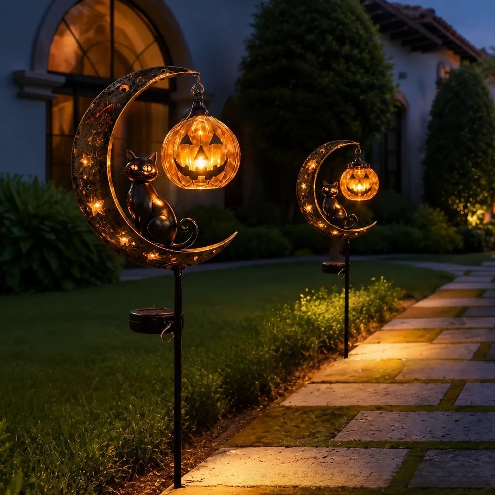 Outdoor Lighting Pathway - 1Pcs Solar-Powered Stake Light Decorative Black