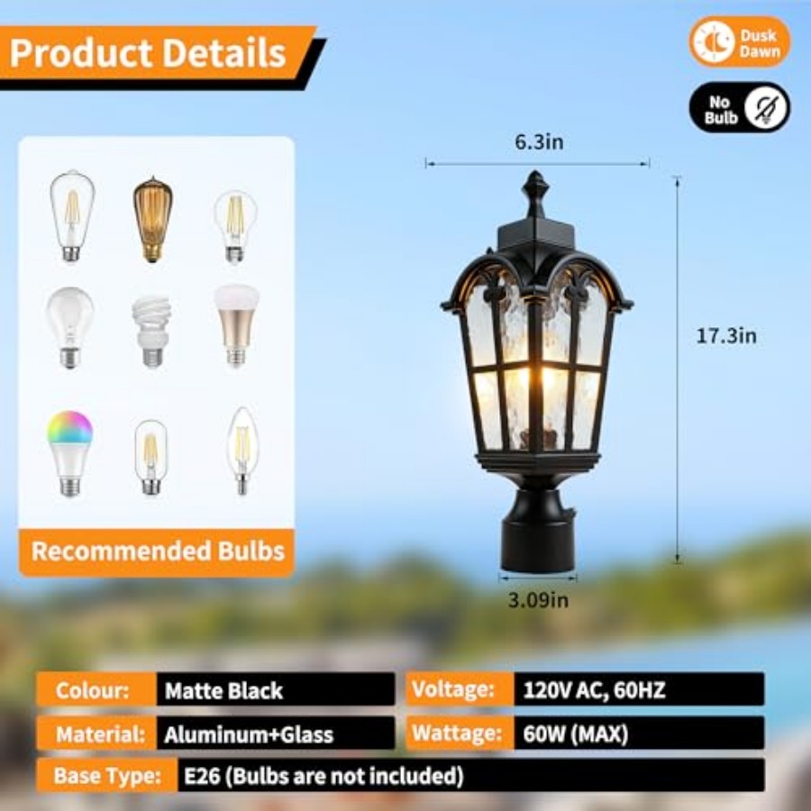 Sensor Outdoor Post Lights Wat - đánh giá và giá Outdoor Lighting Battery