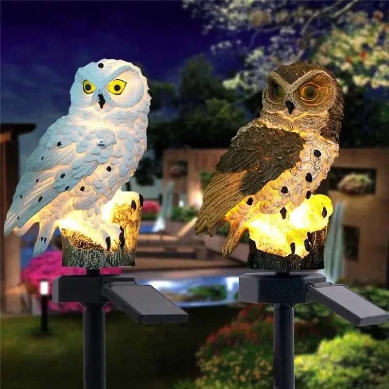 Solar Owl Statue Garden Light  - đánh giá và giá Outdoor Lighting House