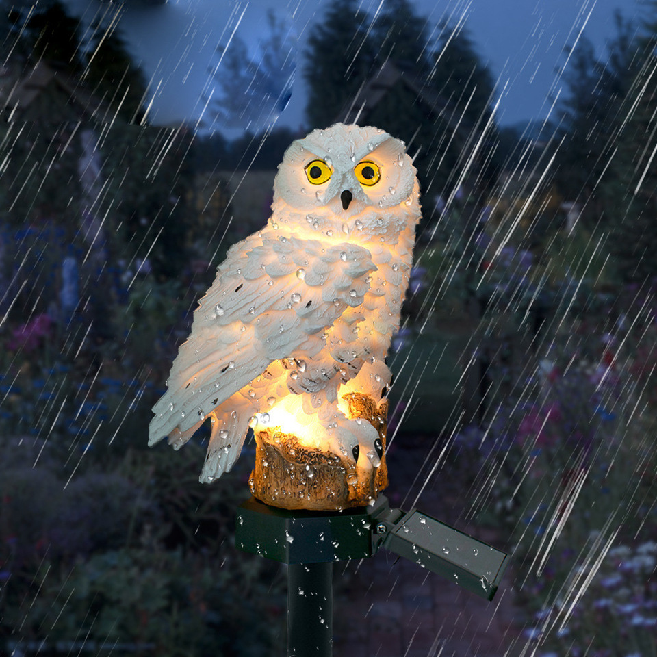 Solar Owl Statue Garden Light  - đánh giá và giá Outdoor Lighting House