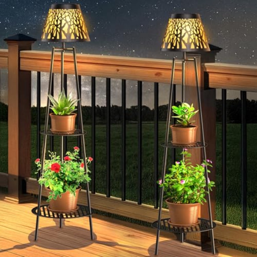 2 Pack Outdoor Solar Floor Lam - đánh giá và giá Outdoor Lighting And Decor