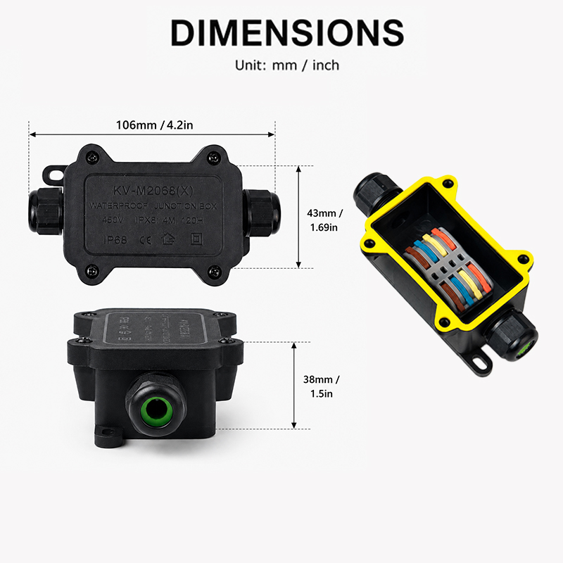 IP68 Waterproof Junction Box 2 - đánh giá và giá Outdoor Lighting Cable