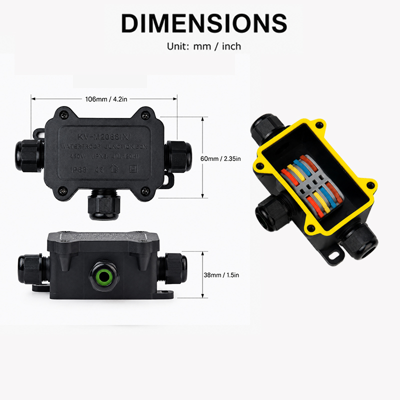 IP68 Waterproof Junction Box 2 - đánh giá và giá Outdoor Lighting Cable