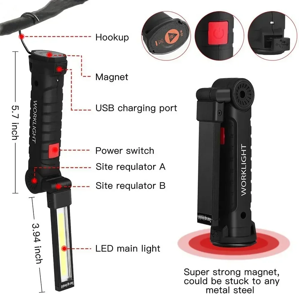LED COB Flashlight USB Recharg - đánh giá và giá Outdoor Lighting House