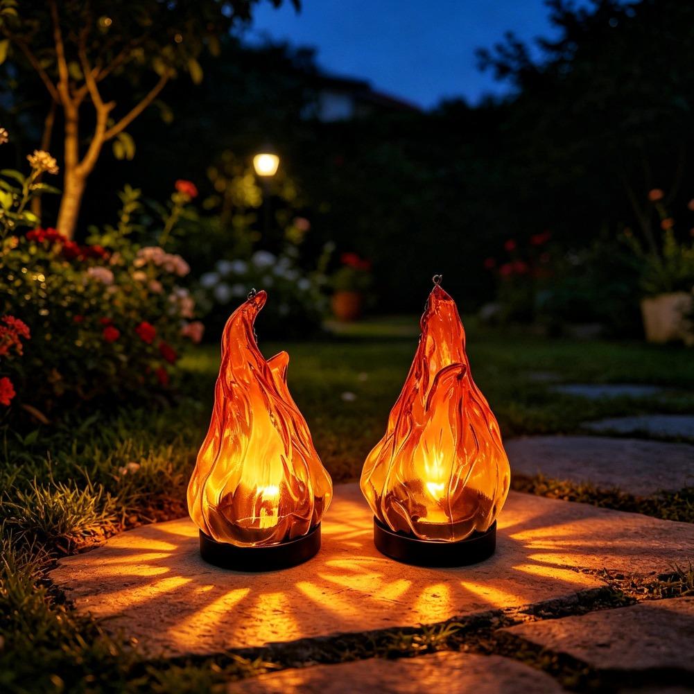 Solar Flame Hanging Lantern Li - đánh giá và giá Outdoor Lighting Yard Decoration
