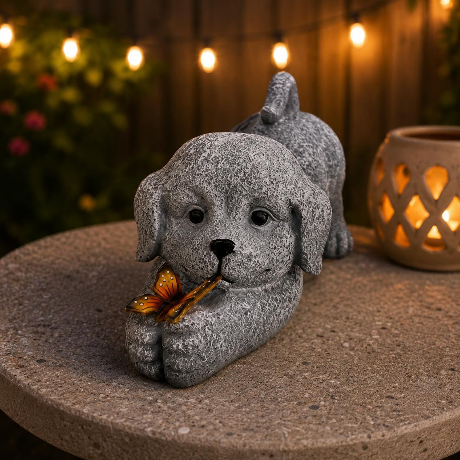 Solar Dog Statue Resin Craft S - đánh giá và giá Outdoor Lighting Yard Decoration